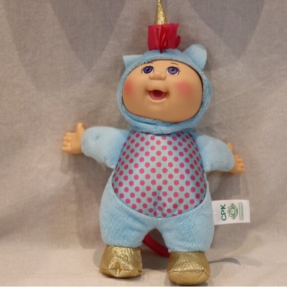 Cabbage Patch Little Cutie Unicorn Blue With Gold Feet Plush Doll - Picture 2 of 7